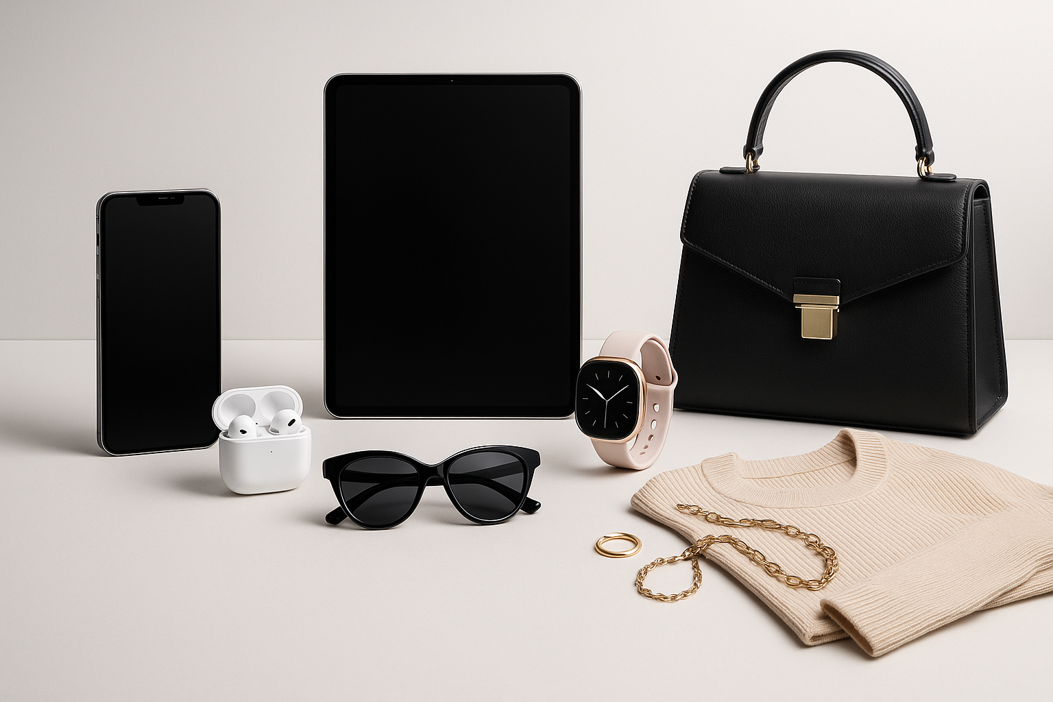 Make a background media for my online store with professional image by electronic and and fashionable product 